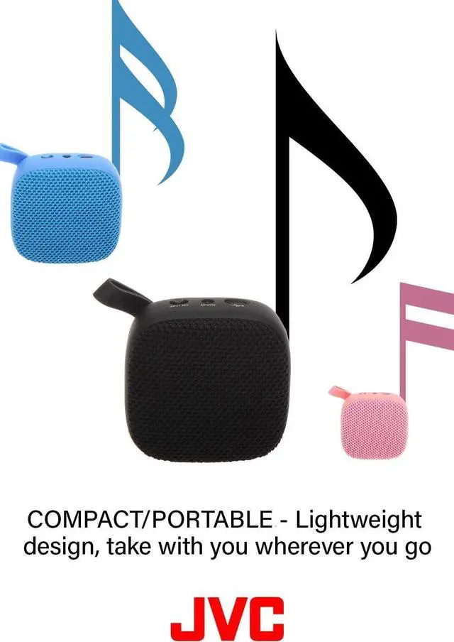Alt view image 5 of 7 - JVC Portable Wireless Speaker with Surround Sound, Bluetooth 5.0, 7-Hour Battery Life - SPSA1BTB (Black) (Pack of 3)