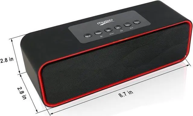 Alt view image 2 of 3 - Portable Bluetooth Stereo Speaker, with 2x5W Acoustic Drivers, Dual Subwoofer, FM Radio, Handsfree Speakerphone, Slots for Micro SD Card, USB and AUX-in, for Smart Phone, MP3, MP4, iPad, Tablet