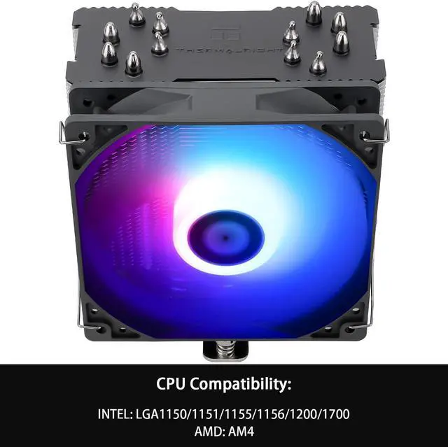 Alt view image 3 of 7 - BA120 ARGB CPU Air Cooler, 6 Heat Pipes, TL-C12CG-S PWM Quiet Fan CPU Cooler with S-FDB Bearing, for AMD AM4/AM5/Intel 1700/1150/1151/1200/1851, PC Cooler