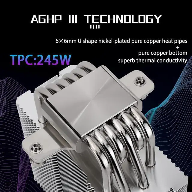 Alt view image 2 of 7 - BA120 ARGB CPU Air Cooler, 6 Heat Pipes, TL-C12CG-S PWM Quiet Fan CPU Cooler with S-FDB Bearing, for AMD AM4/AM5/Intel 1700/1150/1151/1200/1851, PC Cooler