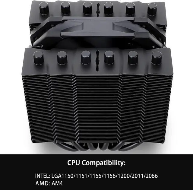 Alt view image 3 of 6 - Thermalright Silver Soul 135 Black Dual Tower CPU Air Cooler, 6x6mm Heat Pipes, TL-D12PRO PWM Fan, Aluminium Heatsink Cover, AGHP Technology, for AMD AM4/AM 5 Intel 1700/1150/1151/1200/2011/2066