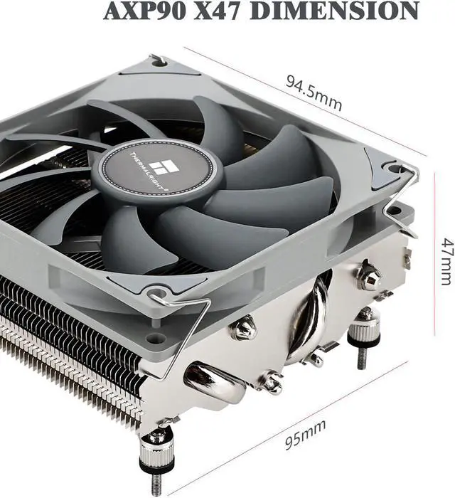 Alt view image 6 of 6 - AXP90 X47 Low Profile CPU Cooler, with 92mm TL-9015 Slim PWM Fan, ITX CPU Cooelr Fan, 47mm Height,for AMD AM4 AM5/Intel 1150/1151/1155/11851/1200/1700(AXP90 X47)