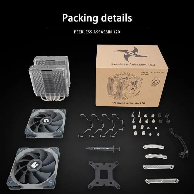 Alt view image 6 of 6 - Thermalright Peerless Assassin 120 CPU Air Cooler, 6 Heat Pipes, Dual 120mm TL-C12 PWM Fan, Aluminium Heatsink Cover, AGHP Technology, for AMD AM4/AM5/Intel LGA 1700/1150/1151/1200/2011/2066 (PA120