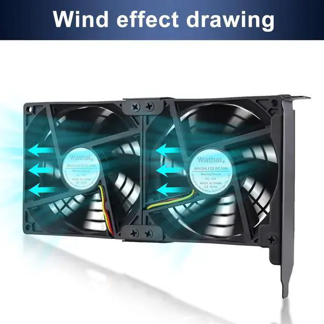Alt view image 4 of 7 - Wathai Graphic Card Pcl Slot Fan 2 x 90mm 92mm for CPU GPU Cooler VGA Cooling