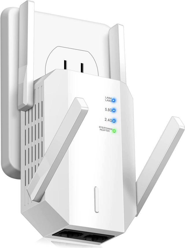 flvowin 2023 All-New WiFi Extender Internet Signal Booster Up to 6000 Sq.Ft, Wireless Repeater Booster, Amplifier with Ethernet Port, 1-key Setup, Lon