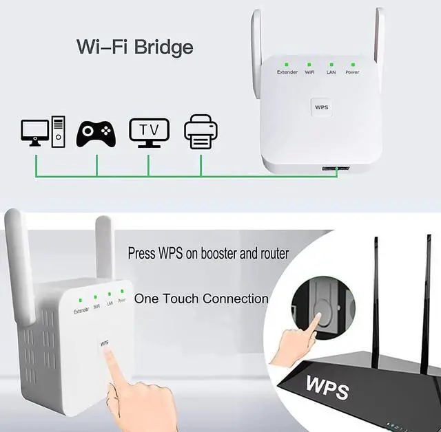 Alt view image 2 of 5 - 2022 Newest WiFi Extender, WiFi Booster, WiFi RepeaterCovers Up to 7860 Sq.ft and 45 Devices, Internet Booster - with Ethernet Port, Quick Setup, Home Wireless Signal Booster