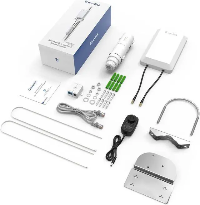 Alt view image 7 of 7 - WAVLINK Outdoor Weatherproof WiFi Range Extender,N300 Long Range Wireless WiFi AP/Router/Repeater/WISP Mode with POE,Internet Signal Booster Amplifier, Point to Point WiFi Bridge for Home
