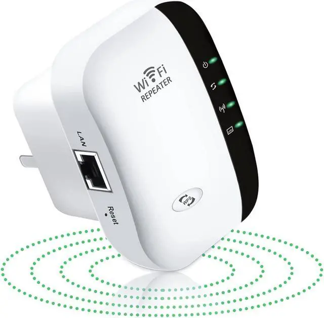 Main image of WiFi Extender, Wireless Signal Repeater Booster Up to 6000 sq.ft & 25 Devices, Range Long Amplifier with Ethernet Port, Access Point, 1-Tap Setup, Alexa Compatible N300 Upgraded, black