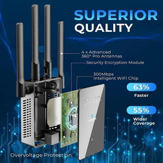Alt view image 2 of 3 - 2022 Newest WiFi Extender, Internet Extender Signal Booster Cove up to 8500 Sq.ft, Wi Fi Repeater and Signal Amplifier for Home, Long Range Wireless Extender with Ethernet Port.