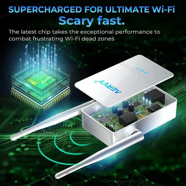 Alt view image 3 of 6 - 2023 WiFi Extender - Internet Signal Booster for Home, Coverage up to 9,800 sq.ft ,Wireless Repeater with Ethernet Port, 1-Tap Setup