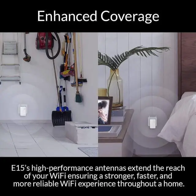 Alt view image 4 of 7 - D-Link E15 Eagle Pro AI Mesh WiFi 6 Range Extender AX1500, Repeater and Signal Booster for Home Wireless Internet Network, Wall Plug In