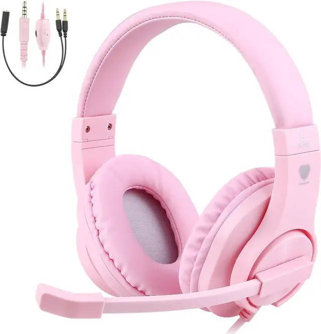 Main image of BlueFire Kids Headphones for Online School, Children, Teens, Boys, Girls, 3.5mm Stereo Over-Ear Gaming Headphone with Microphone and Volume Control Compatible with PS4, PS5, New Xbox OnePink