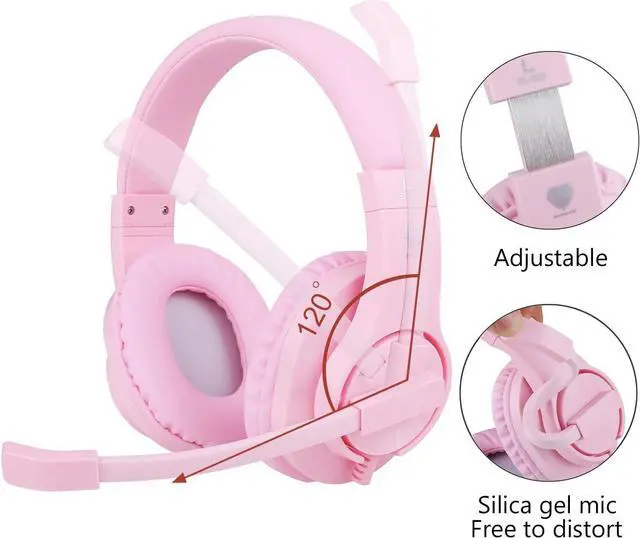 Alt view image 4 of 7 - BlueFire Kids Headphones for Online School, Children, Teens, Boys, Girls, 3.5mm Stereo Over-Ear Gaming Headphone with Microphone and Volume Control Compatible with PS4, PS5, New Xbox OnePink