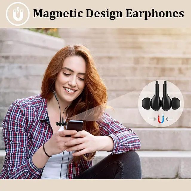 Alt view image 3 of 7 - Guguearth Lightning Headphones for iPhone,MFi Certified in-Ear Lightning Earphones for iPhone,Magnetic Earbuds for iPhone with Mic Controller Compatible with iPhone 14 13 12 11 Pro Max XR 8 7 (Black)