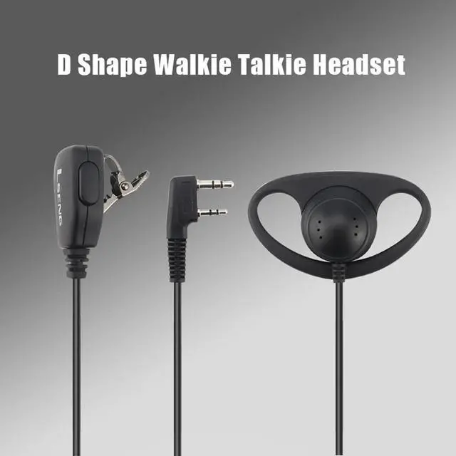 Alt view image 2 of 7 - Case of 10,Walkie Talkie Earpiece with Mic 2 Pin D-Type Headset for Walkie-Talkie Compatible with Baofeng UV-5R BF-888S H-777 RT22 RT27 RT-5R Kenwood 2 Way Radios(10 Pack)