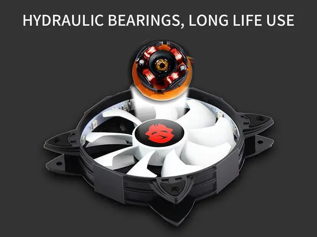 Alt view image 5 of 7 - Great Gold 120 mm RGB Case Fan Silent RGB Color Ultra Quiet Cooling Fan with Long Life Sleeve Bearing. Standard Size 120mm Case Fan Cooling Cooler for Gaming Computer Case