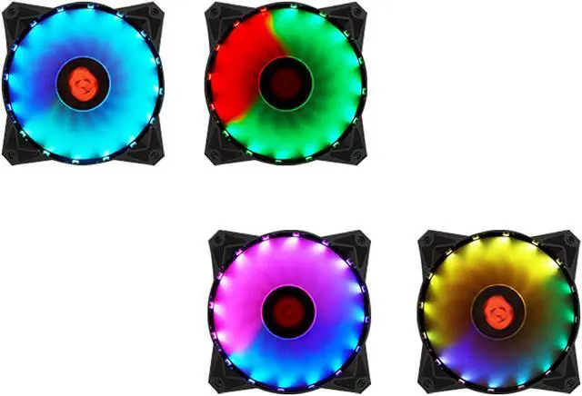 Alt view image 6 of 7 - Great Gold 120 mm RGB Case Fan Silent RGB Color Ultra Quiet Cooling Fan with Long Life Sleeve Bearing. Standard Size 120mm Case Fan Cooling Cooler for Gaming Computer Case