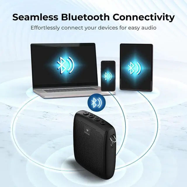 Alt view image 6 of 7 - W WINBRIDGE Voice Amplifier with Wireless Lapel Microphone - Personal Megaphone for Teachers, Mini Bluetooth PA System and Clip-on Mic for Classroom, Speech, Yoga, Tour Guide