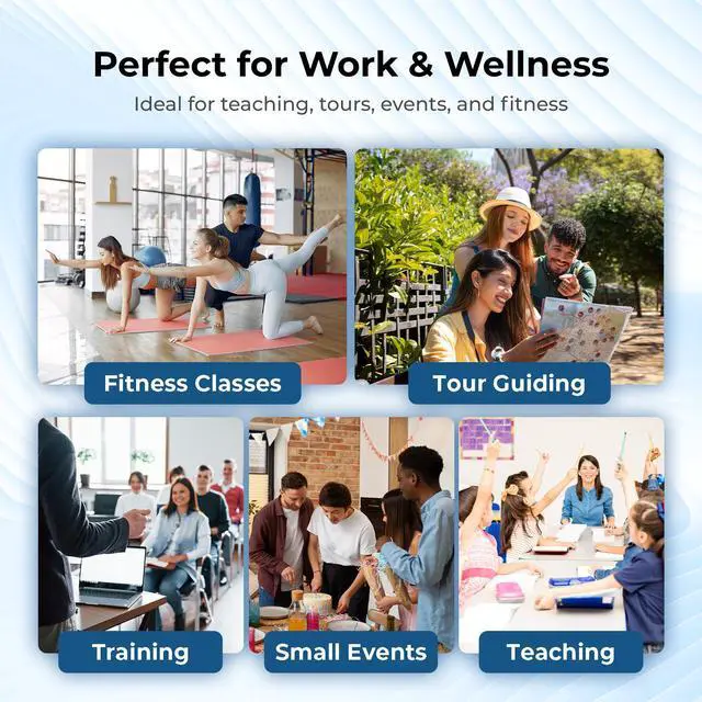 Alt view image 4 of 7 - W WINBRIDGE Voice Amplifier with Wireless Lapel Microphone - Personal Megaphone for Teachers, Mini Bluetooth PA System and Clip-on Mic for Classroom, Speech, Yoga, Tour Guide