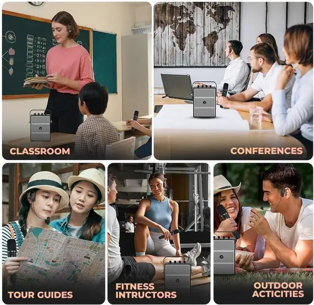 Alt view image 7 of 7 - W WINBRIDGE 60W Powerful Wireless Voice Amplifier with Handheld and Headset Microphones for Teachers,Portable PA System with Sound Effects, Karaoke Speaker and Mic System Support Guitar Play S97