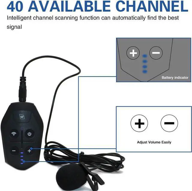 Alt view image 6 of 7 - W WINBRIDGE Lavalier Microphone Wireless&Wired Lapel Mic Set for Voice Amplifier Pa System Pa Speaker Video DSLR Camera Recording ect Mini Portable Clip On Rechargeable Transmitter with Receiver