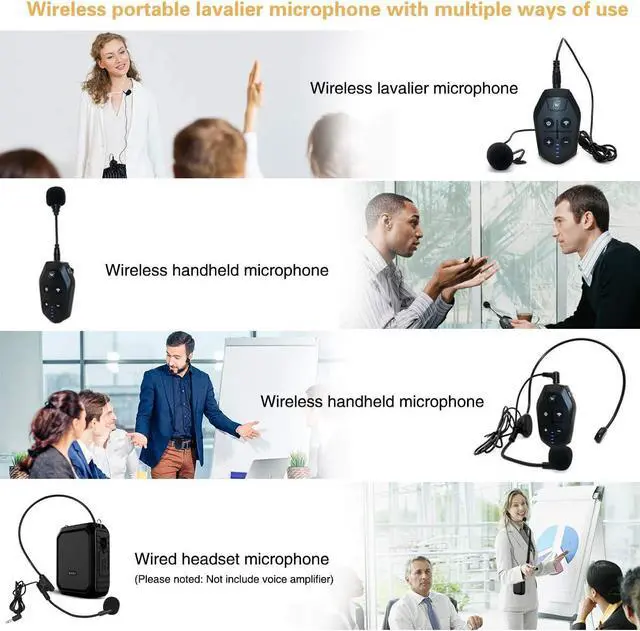 Alt view image 4 of 7 - W WINBRIDGE Lavalier Microphone Wireless&Wired Lapel Mic Set for Voice Amplifier Pa System Pa Speaker Video DSLR Camera Recording ect Mini Portable Clip On Rechargeable Transmitter with Receiver