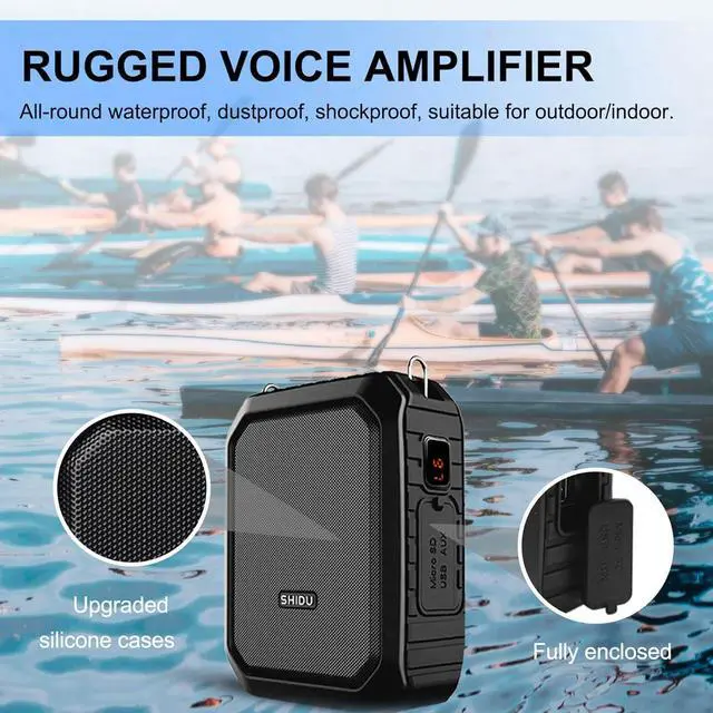 Alt view image 6 of 7 - W WINBRIDGE Voice Amplifier Portable Microphone Headset Wired 18W Personal Voice Amplifier Bluetooth Speaker, Waterproof, Recording for Teachers, Outdoor Speech Tour Guide M800 Black