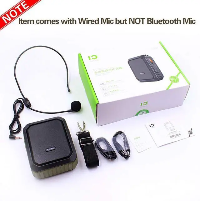 Alt view image 7 of 7 - W WINBRIDGE Voice Amplifier for Teachers, Portable Speaker with Wired Microphone, Personal PA System and Megaphone,  Feature Bluetooth, Record, Waterproof, for Teaching, Speech Tour Guide, M800 Green