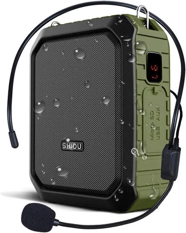 Main image of W WINBRIDGE Voice Amplifier for Teachers, Portable Speaker with Wired Microphone, Personal PA System and Megaphone,  Feature Bluetooth, Record, Waterproof, for Teaching, Speech Tour Guide, M800 Green