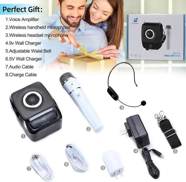 Alt view image 6 of 7 - W WINBRIDGE S92 Pro Portable PA System -25W Bluetooth Speaker with Dual Wireless Microphones, Wireless Voice Amplifier with Headset Mic and Handheld Mic for Presentations, Teaching, Karaoke
