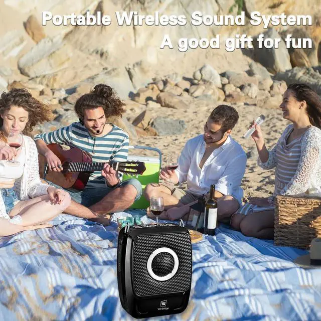 Alt view image 3 of 7 - W WINBRIDGE S92 Pro Portable PA System -25W Bluetooth Speaker with Dual Wireless Microphones, Wireless Voice Amplifier with Headset Mic and Handheld Mic for Presentations, Teaching, Karaoke