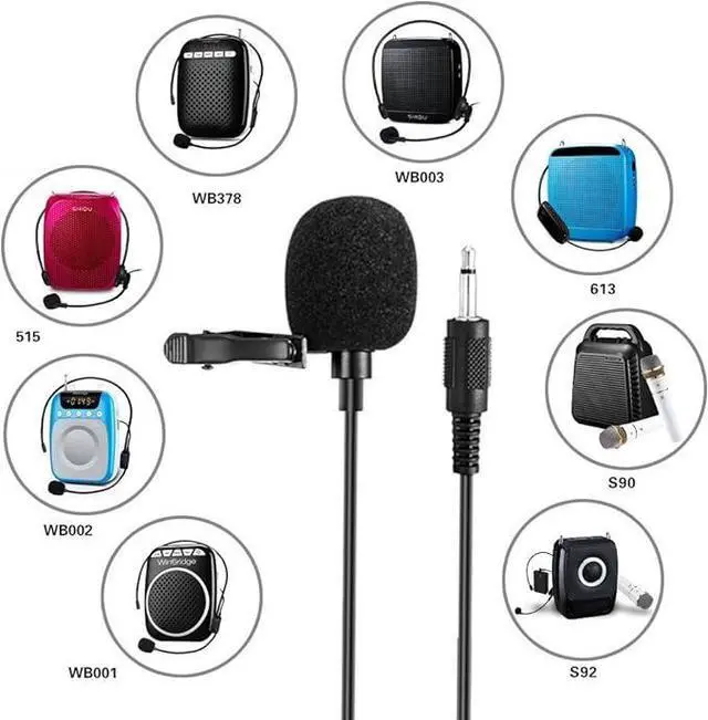 Alt view image 4 of 7 - W WINBRIDGE Portable Collar Clip Microphone 3.5mm Audio Compatible with All WinBridge Voice Amplifiers S6