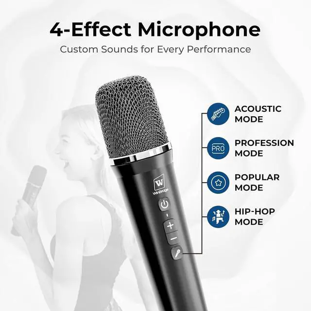 Alt view image 4 of 7 - W WINBRIDGE Wireless Voice Amplifier with Microphone, Portable PA Speaker System, 70W Bluetooth 5.3 Karaoke Machine for Teachers, Public Speaking, Events, Singing, Supports Guitar, Headphone - S100