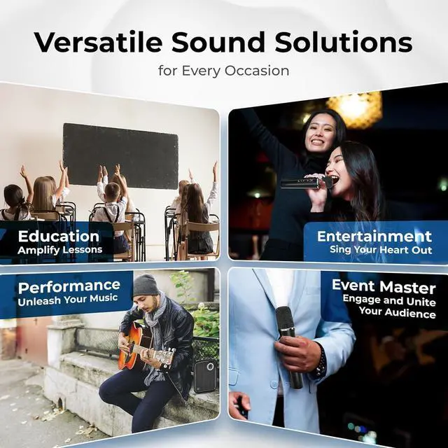 Alt view image 6 of 7 - W WINBRIDGE Wireless Voice Amplifier with Microphone, Portable PA Speaker System, 70W Bluetooth 5.3 Karaoke Machine for Teachers, Public Speaking, Events, Singing, Supports Guitar, Headphone - S100