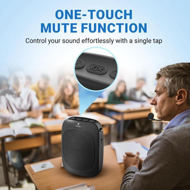Alt view image 7 of 7 - W WINBRIDGE Wireless Voice Amplifier with Headset Microphone,Personal Wireless Bluetooth Amplifier with Mic,Teachers Microphone Wireless,Mini Megaphone Speaker,Portable PA System for Classroom C002