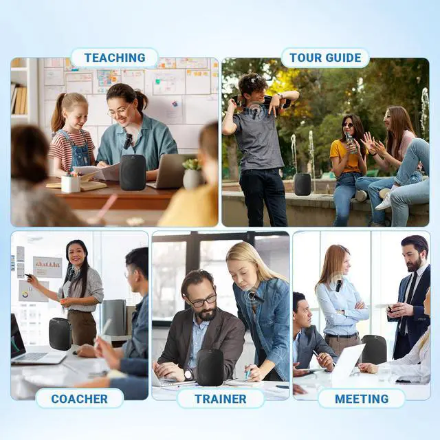Alt view image 7 of 7 - W WINBRIDGE Bluetooth Voice Amplifier with Wireless Lavalier Lapel Microphone for Teachers, Portable Speaker Clip-On Microphone, Mini Megaphone PA System for Classroom/Yoga/Conference,C006