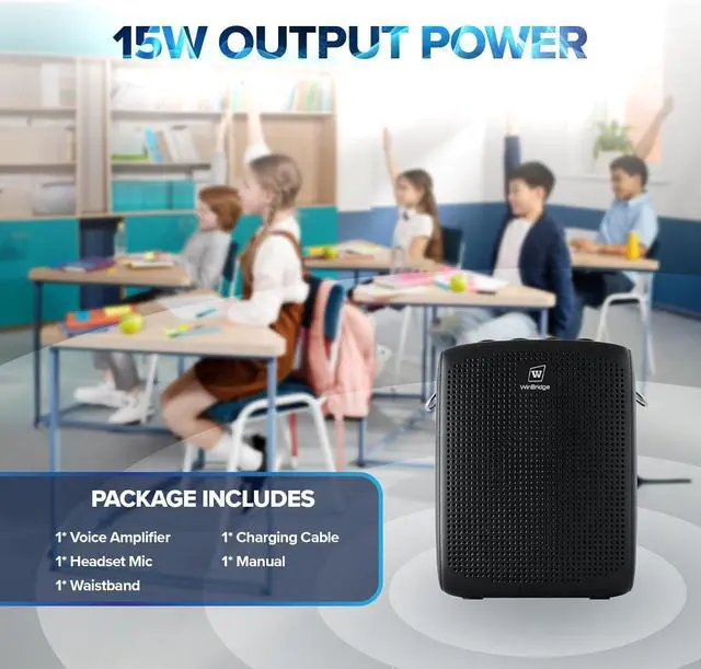 Alt view image 6 of 7 - Back to school - W WINBRIDGE 15W Wired Headset Voice Amplifier - for Teachers, Tour guides, Public Speakers - Free 30-day returns