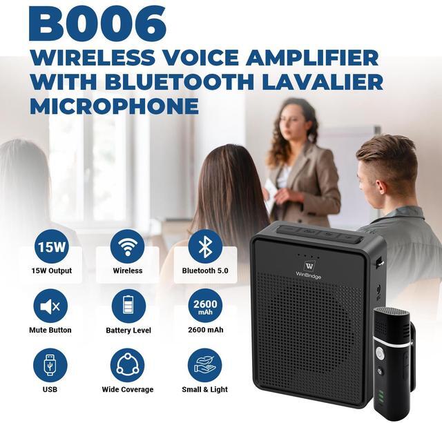Alt view image 2 of 7 - Back to school - Voice Amplifier with Bluetooth Lavalier Microphone, Wireless Portable Microphone with Speaker, Mini Megaphone with Clip on/Lapel Mic for Teachers Classroom Tour Guide Meeting B006