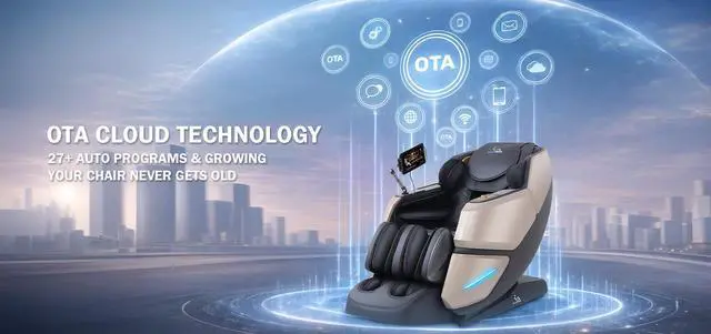 Alt view image 2 of 7 - MassaMAX 4D Massage Chair, Electric Extendable Footrest, Zero Gravity, With Touch Screen, Quick Access Buttons,MT339MAGIC BLACK