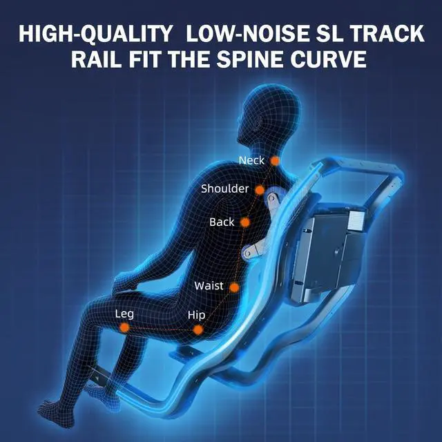Alt view image 4 of 7 - MassaMAX 4D Massage Chair, Electric Extendable Footrest, Zero Gravity, With Touch Screen, Quick Access Buttons,MT339MAGIC BLACK