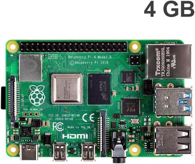 Alt view image 2 of 6 - Raspberry Pi 4 Model B 4GB with Case, Power supply, Heatsinks