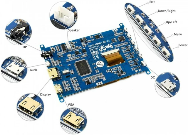 Alt view image 6 of 7 - 5inch HDMI LCD (G) Display, 800x480, Resistive