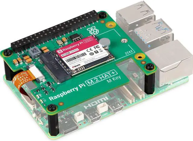 Main image of Raspberry Pi M.2 HAT+ for Raspberry Pi 5 - 256GB