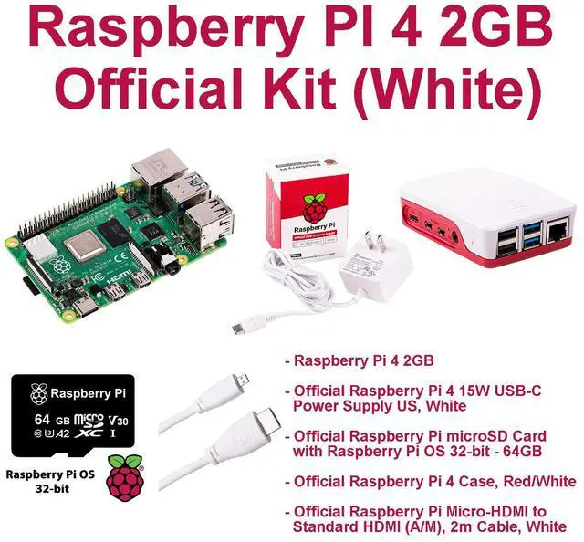 Main image of Raspberry PI 4 2GB Official Kit (White)