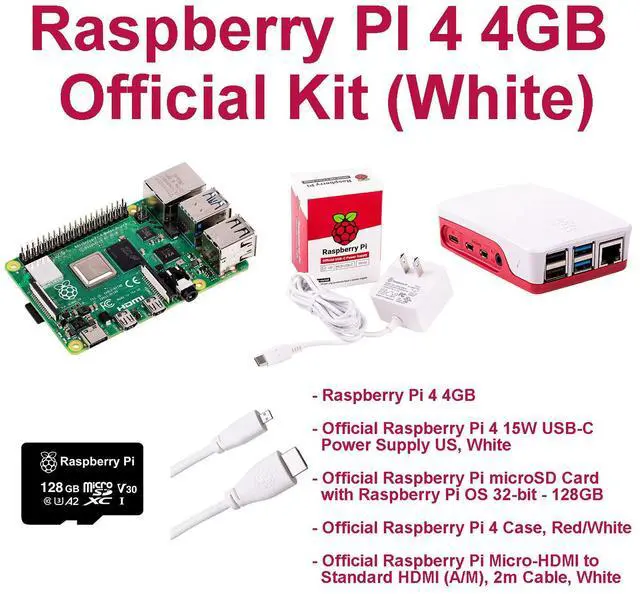 Main image of Raspberry PI 4 4GB Official Kit (White)