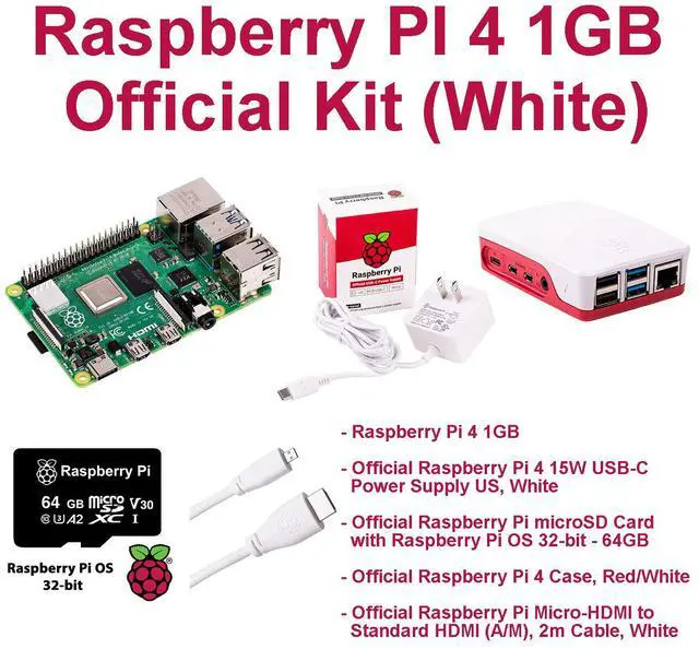 Main image of Raspberry PI 4 1GB Official Kit (White)