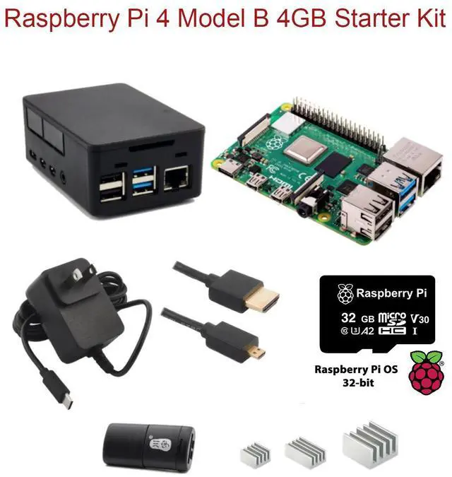 Main image of Raspberry Pi 4 Model B Quad Core 64 Bit WiFi Bluetooth (4GB) Starter Kit