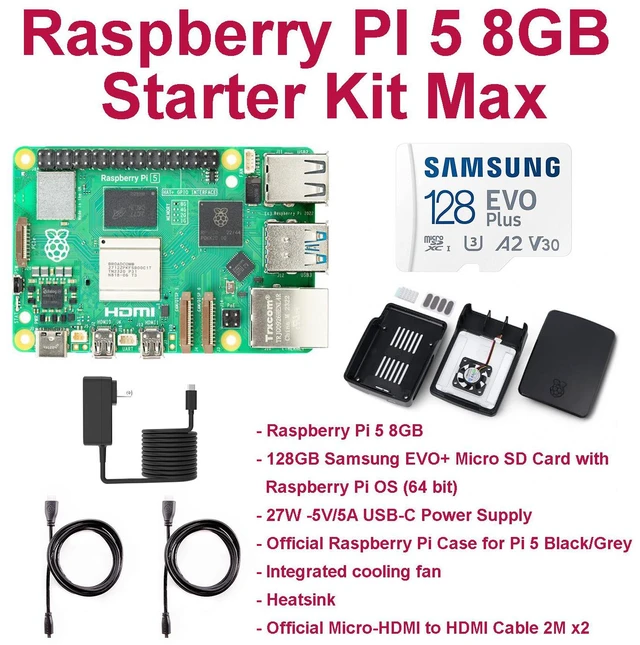 Raspberry I5 Portatil I5 Raspberry Pi 4 8gb Starter Kit Negro | Fuente De ...
