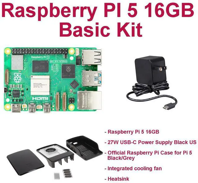 Main image of Raspberry Pi 5 16GB Basic Kit (Black)