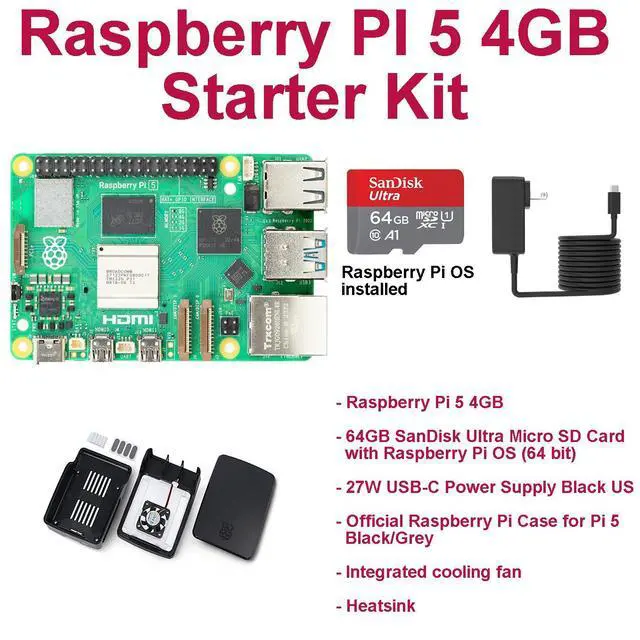Main image of Raspberry Pi 5 4GB Starter Kit (Black)